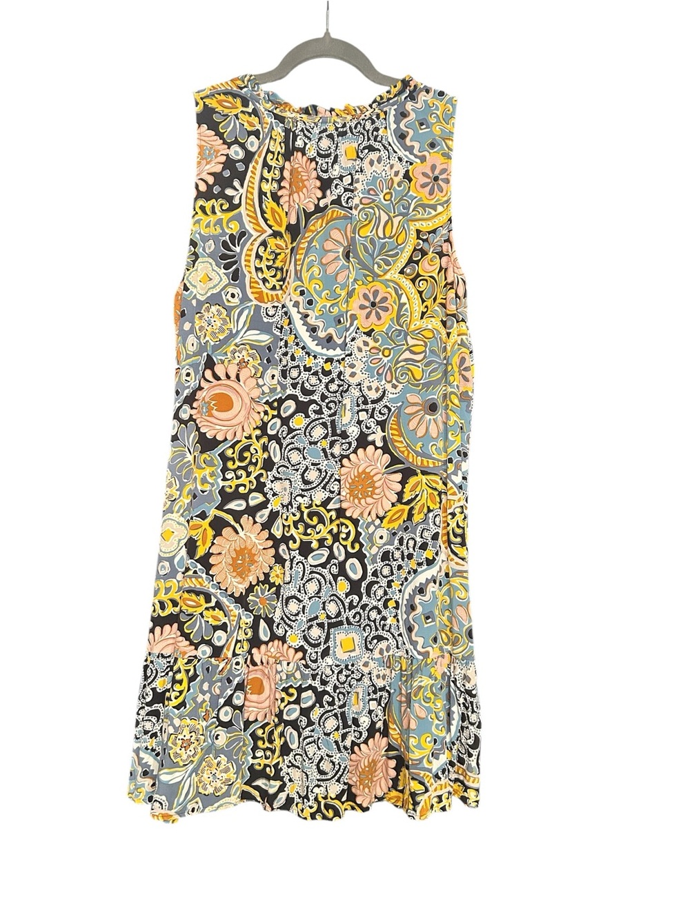 LOFT Sleeveless Paisley Print Tiered Dress Size L - Picture 3 of 7